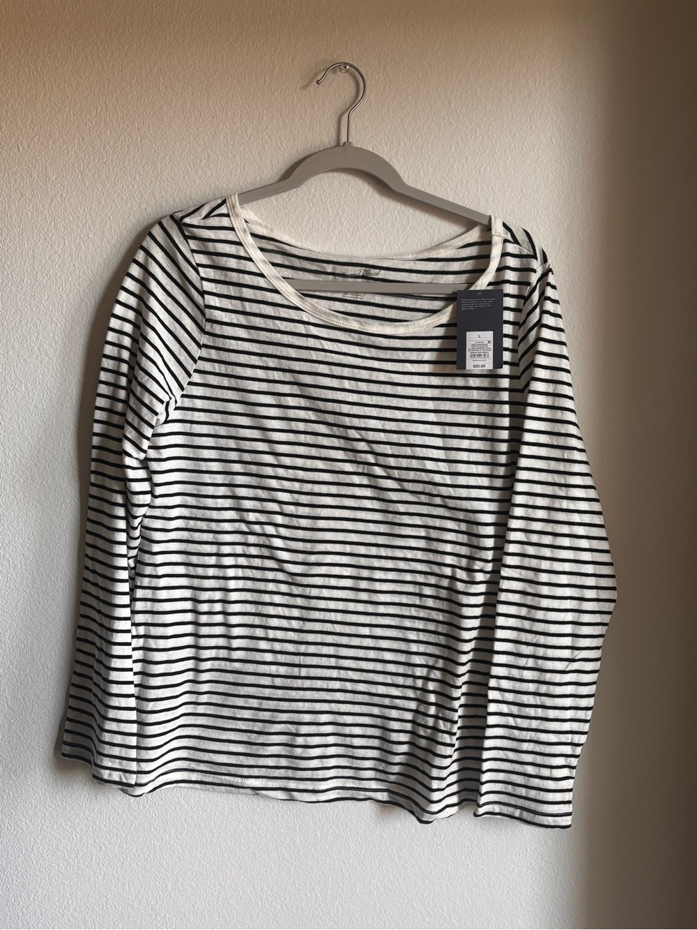 Striped Long Sleeve Boatneck Top - NWT
